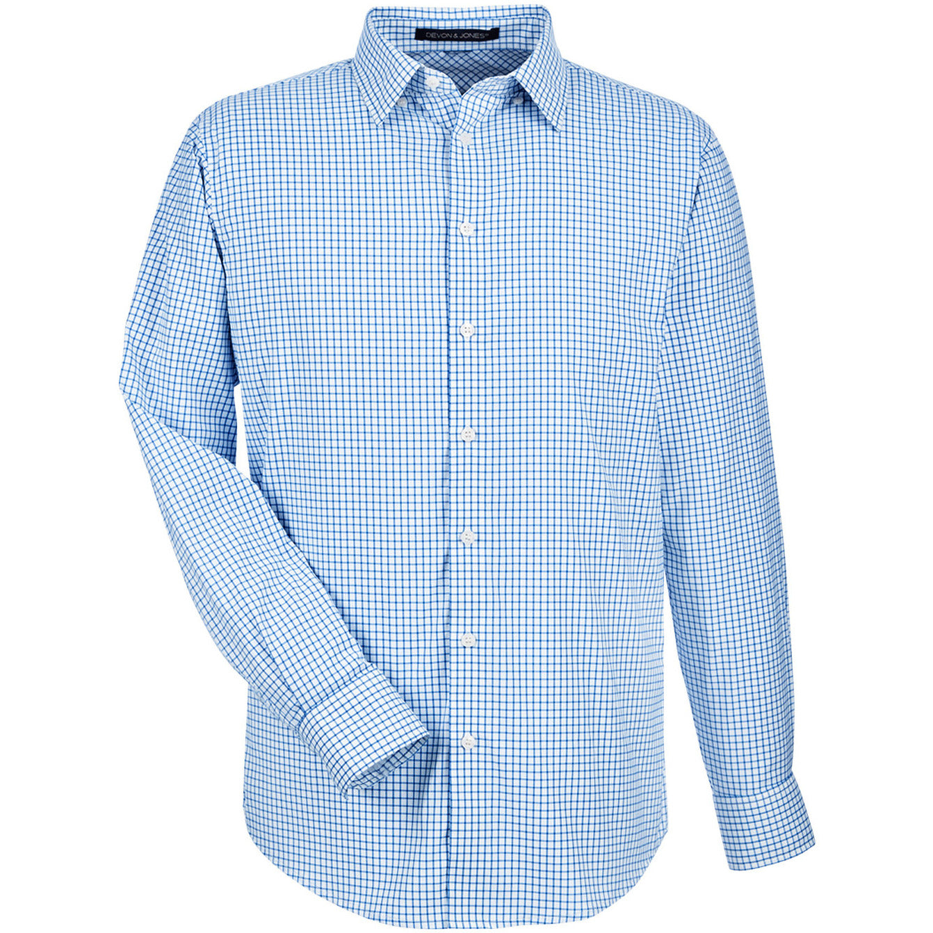 Devon & Jones Men's CrownLux Performance® Micro Windowpane Woven Dress Shirt